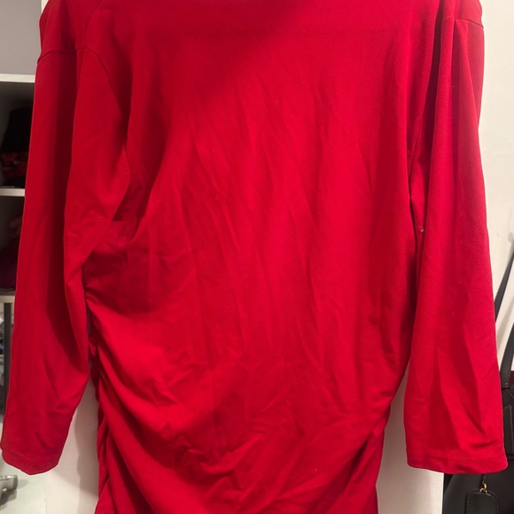Red long sleeve Ann Taylor blouse size large - Picture 2 of 3